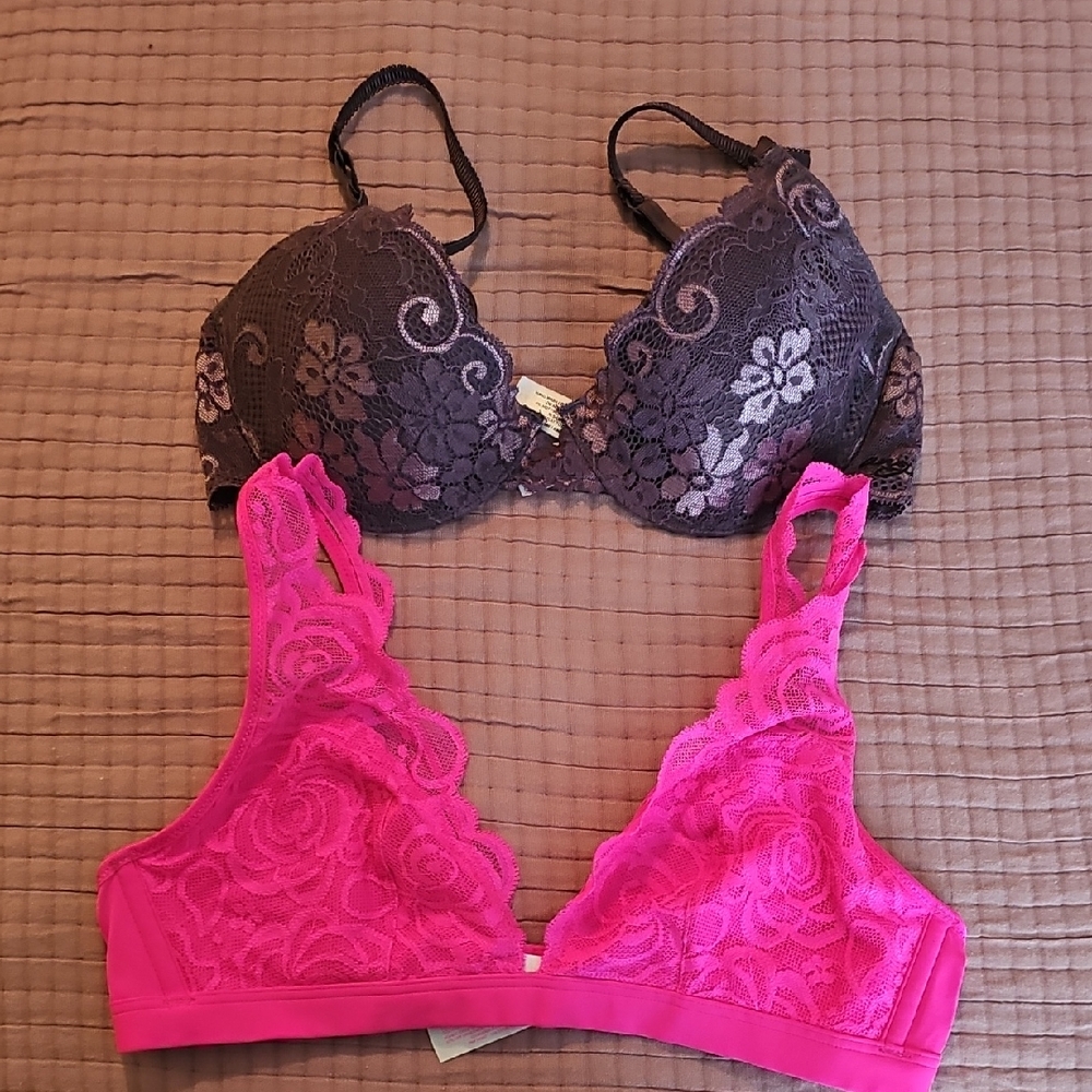 Victoria's Secret Purple and Pink Lace Bras